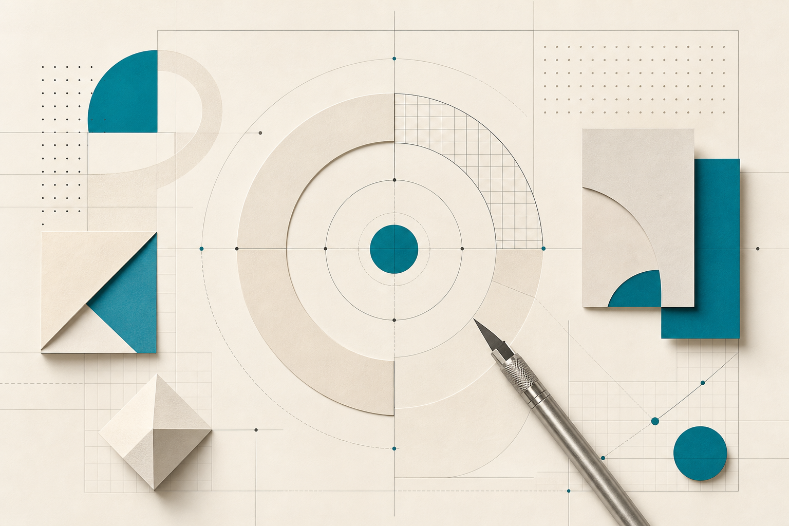 Abstract visualization of meticulous marketing craft and precision execution