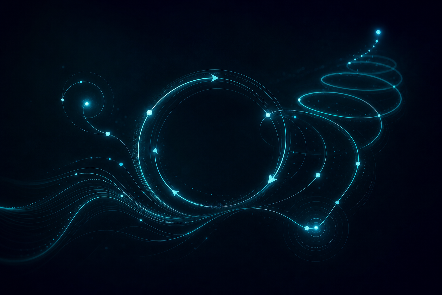 Abstract visualization of signal refinement and continuous marketing evolution